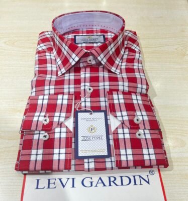 Men's 100% Cotton Checked Shirt -Red
